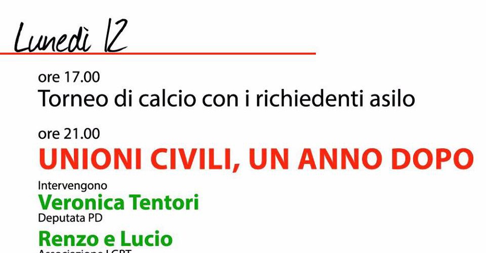 Incontro " Unioni Civili un anno dopo