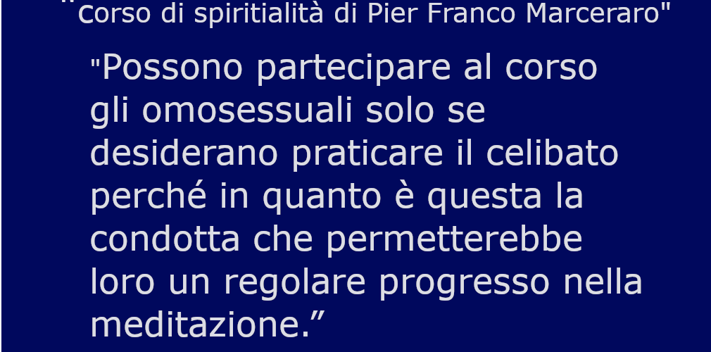 omosessuali che devono praticare astinenza
