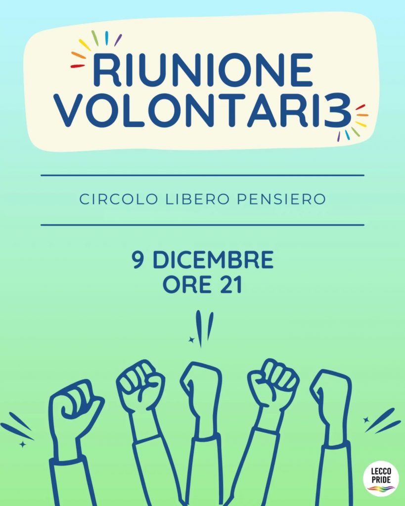 RIUNIONE VOLONTARI LECCO PRIDE 2026