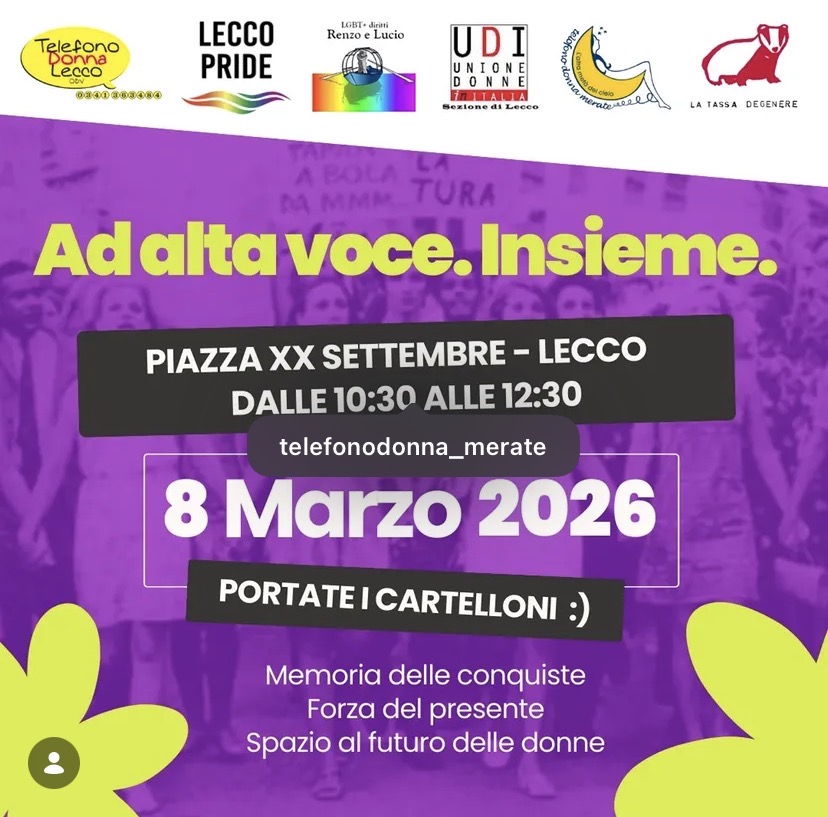 l'8 marzo a Lecco festa della donna inizitive