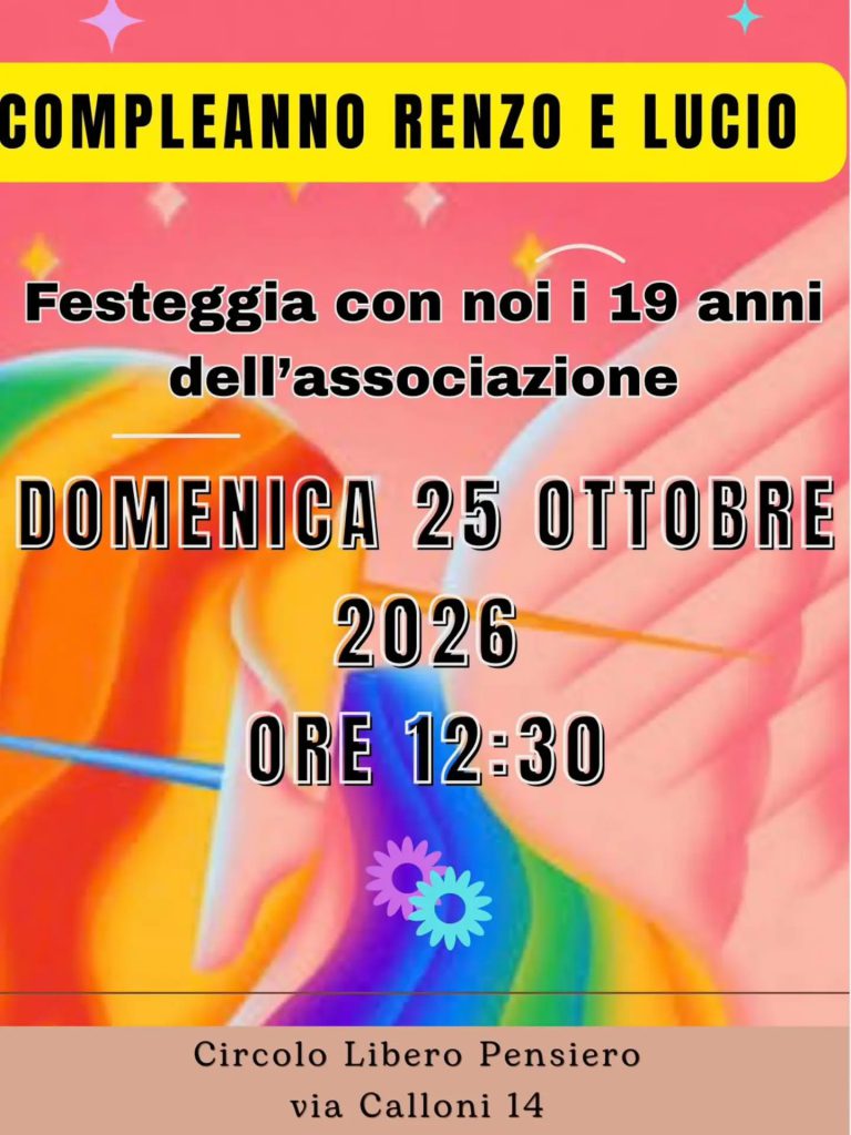 COMPLEANNO DELL'ASSOCIAZIONE RENZO E LUCIO