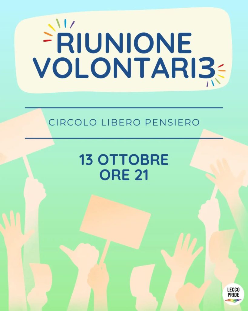 voi far parte dell'organizzazione del Lecco Pride